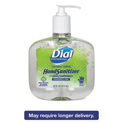 Antibacterial Gel Hand Sanitizer w/Moisturizers, 16 oz Pump, Fragrance-Free