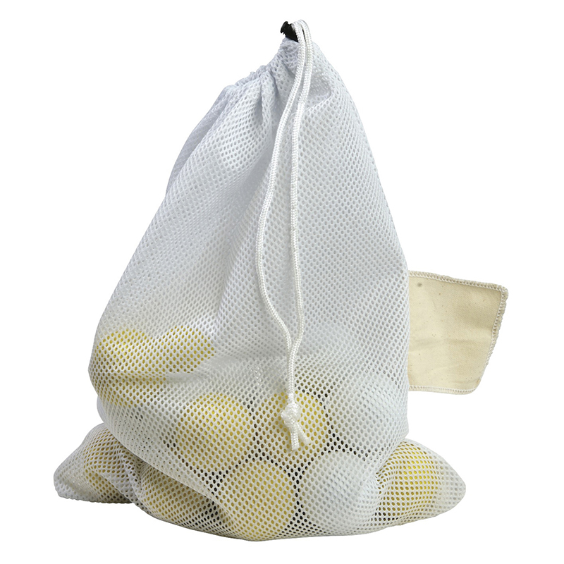 Mesh Equipment Bag with Drawstring Closure, 15" x 20", White