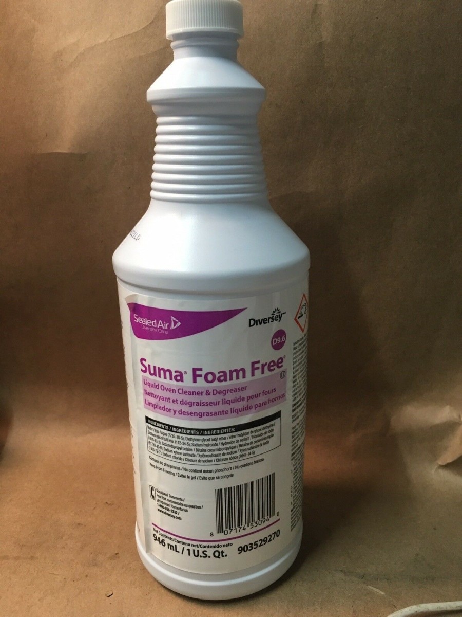 Suma Foam Free D9.6 Liquid Oven Cleaner and Degreaser, 32 oz Bottle, 12/Case