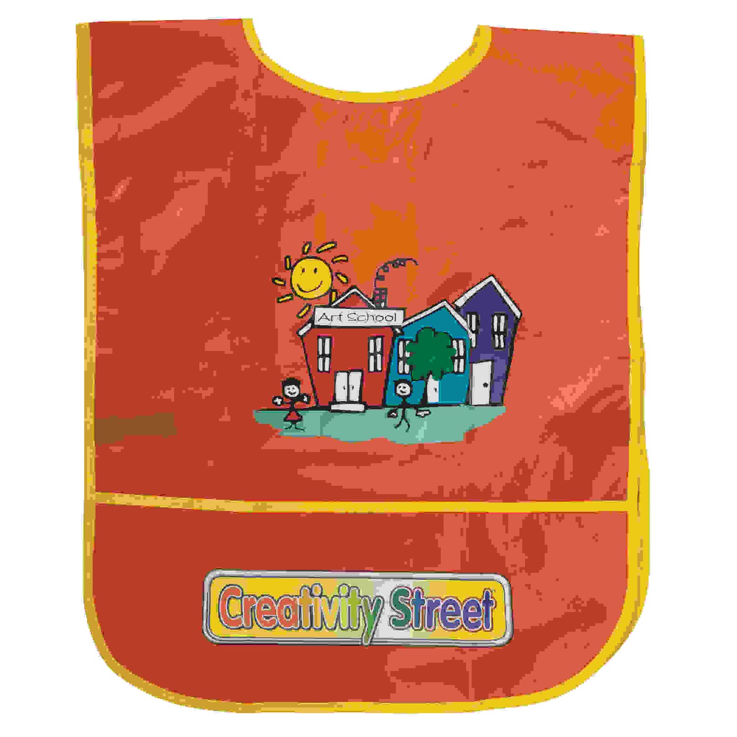 Children's Artist Smock, Ages 3 to 8, Orange, 15" x 12", 1 Piece