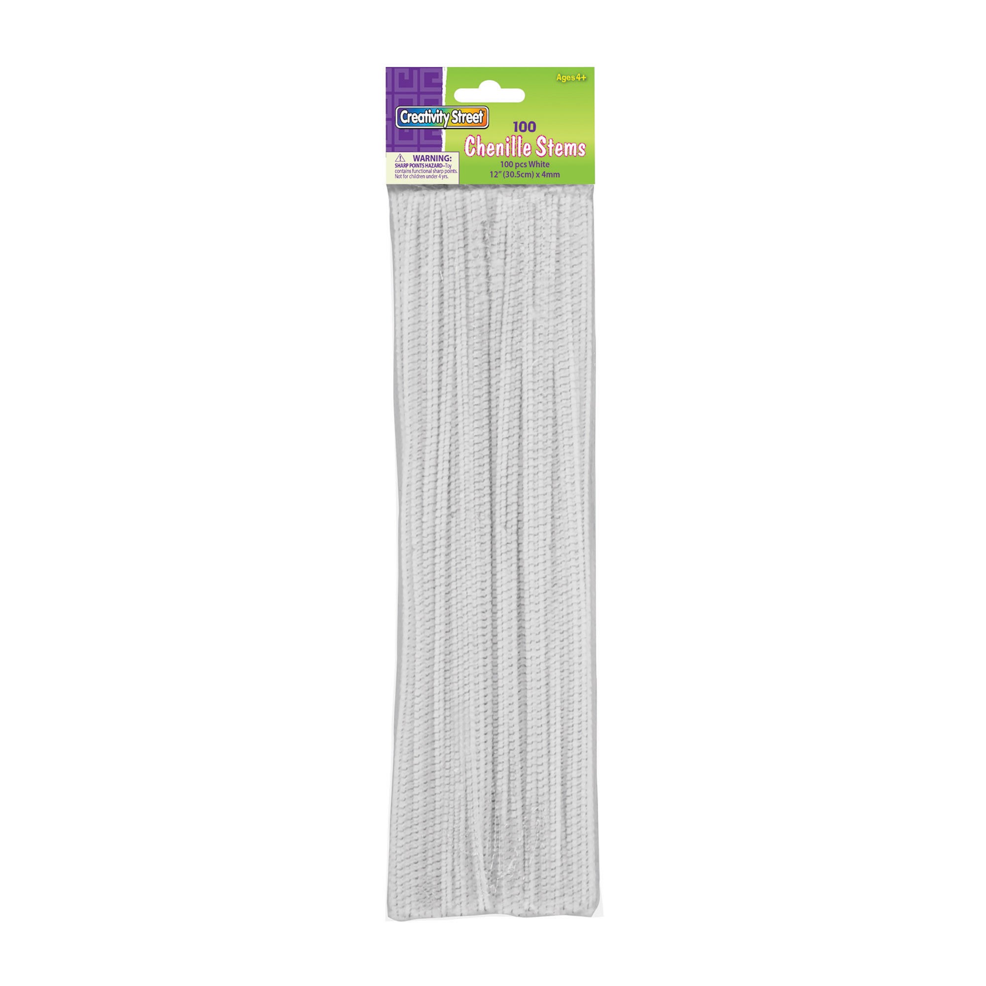 Regular Stems, White, 12" x 4 mm, 100 Pieces