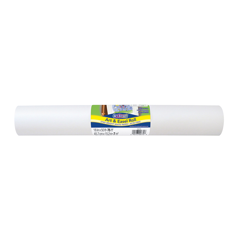 Art & Easel Roll, White, 18" x 50', 1 Roll