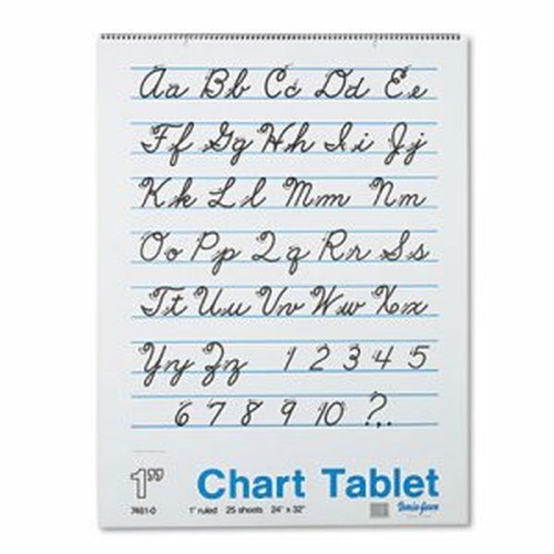Chart Tablet, Cursive Cover, 1" Ruled, 24" x 32", 25 Sheets