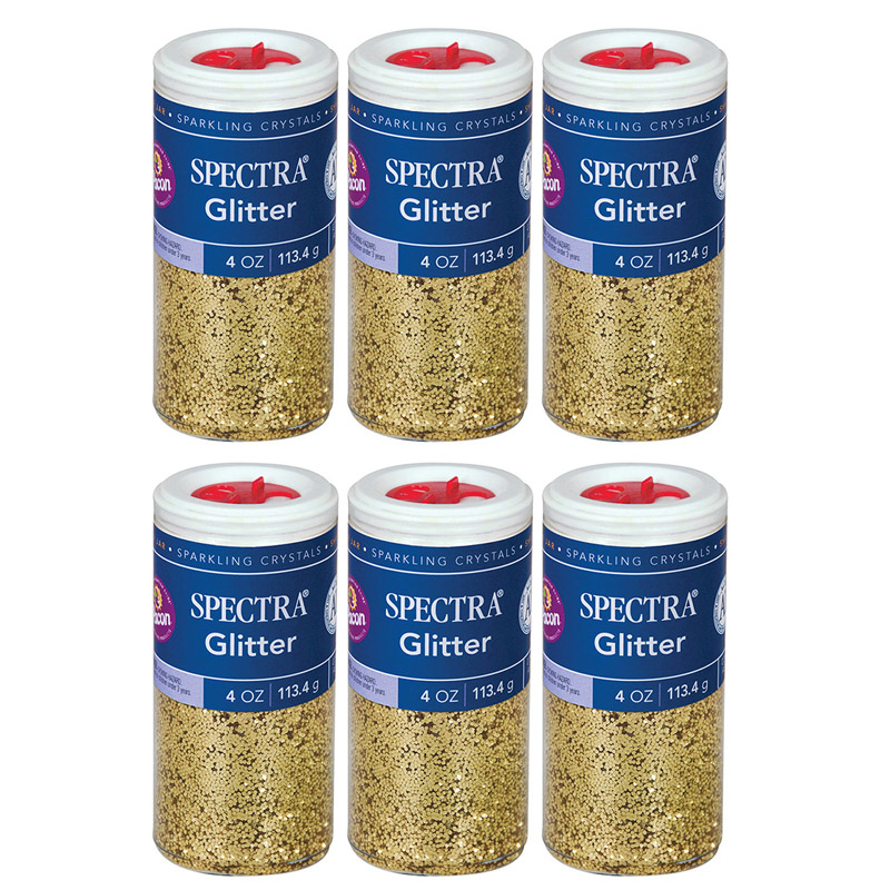 Glitter, Gold, 4 oz. Per Jar, 6 Jars