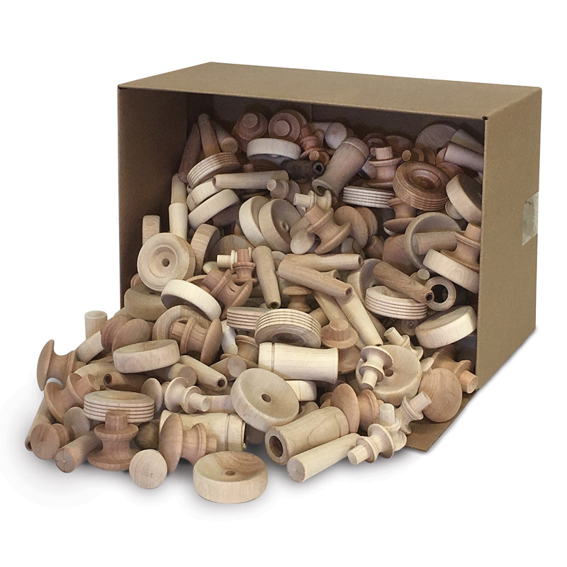 Natural Wood Turnings, Assorted Shapes & Sizes, 18 lb