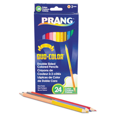 Duo-Color Colored Pencil Sets, 3 mm, Assorted Colors, 12/Set
