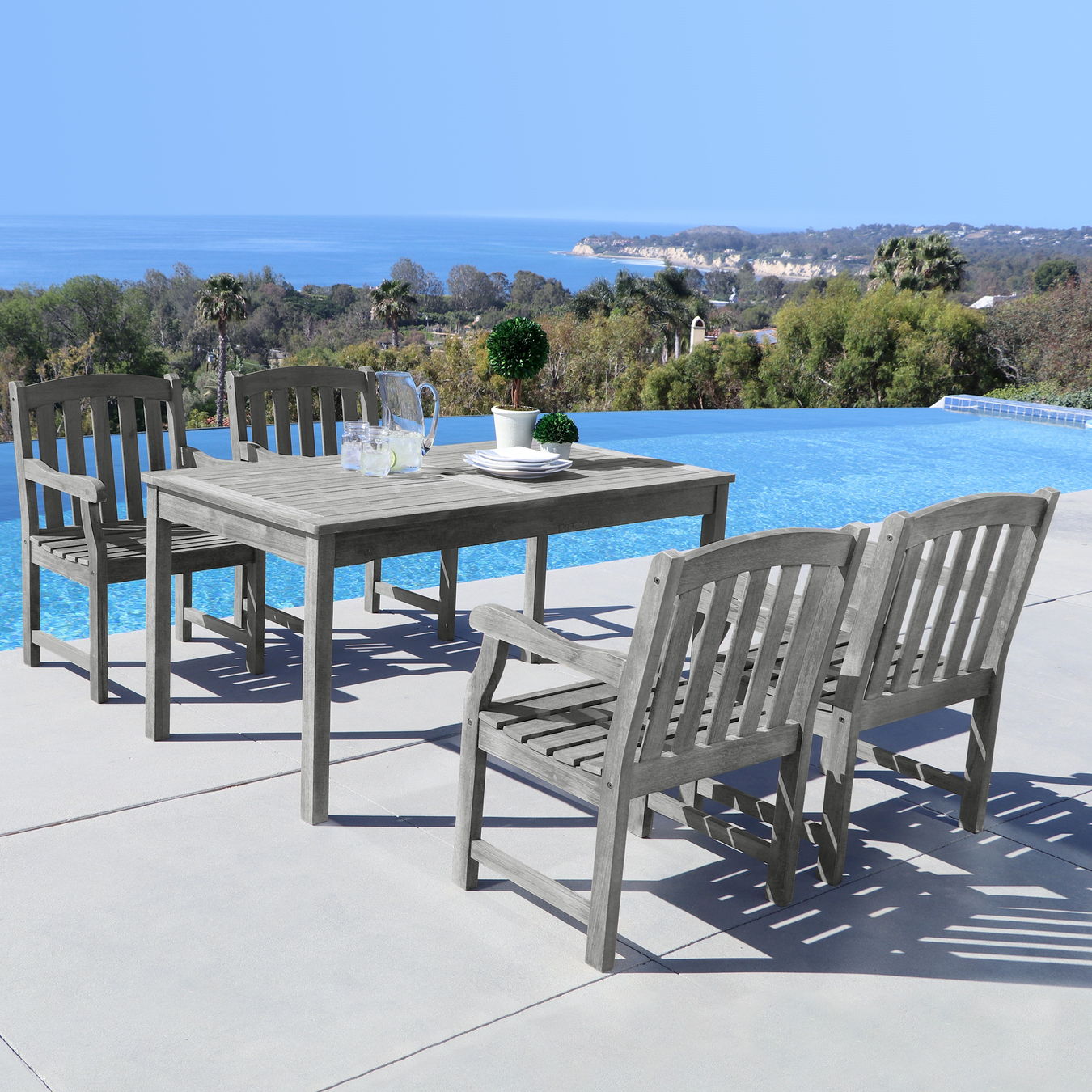 Renaissance Outdoor 5-piece Hand-scraped Wood Patio Dining Set