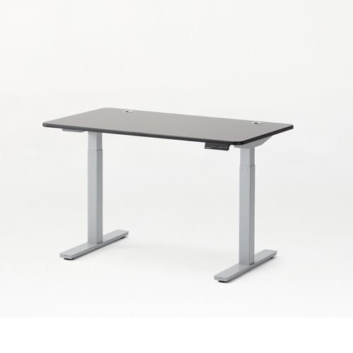 Autonomous Standard Height-Adjustable Standing Desk - Dual Motor - Grey Frame Black Matte Top