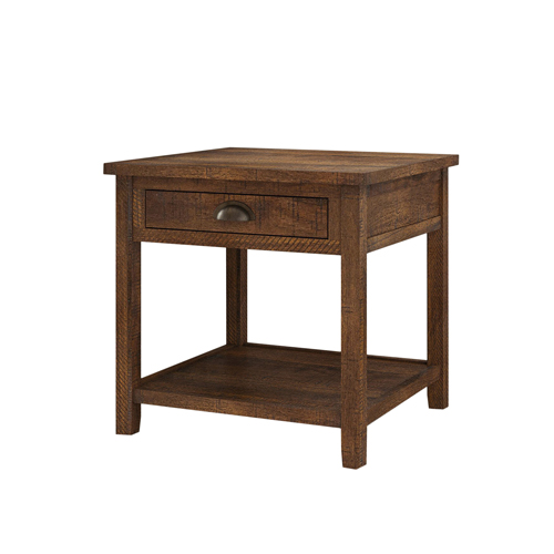 Xavier Rough Sawn Natural Wood End Table