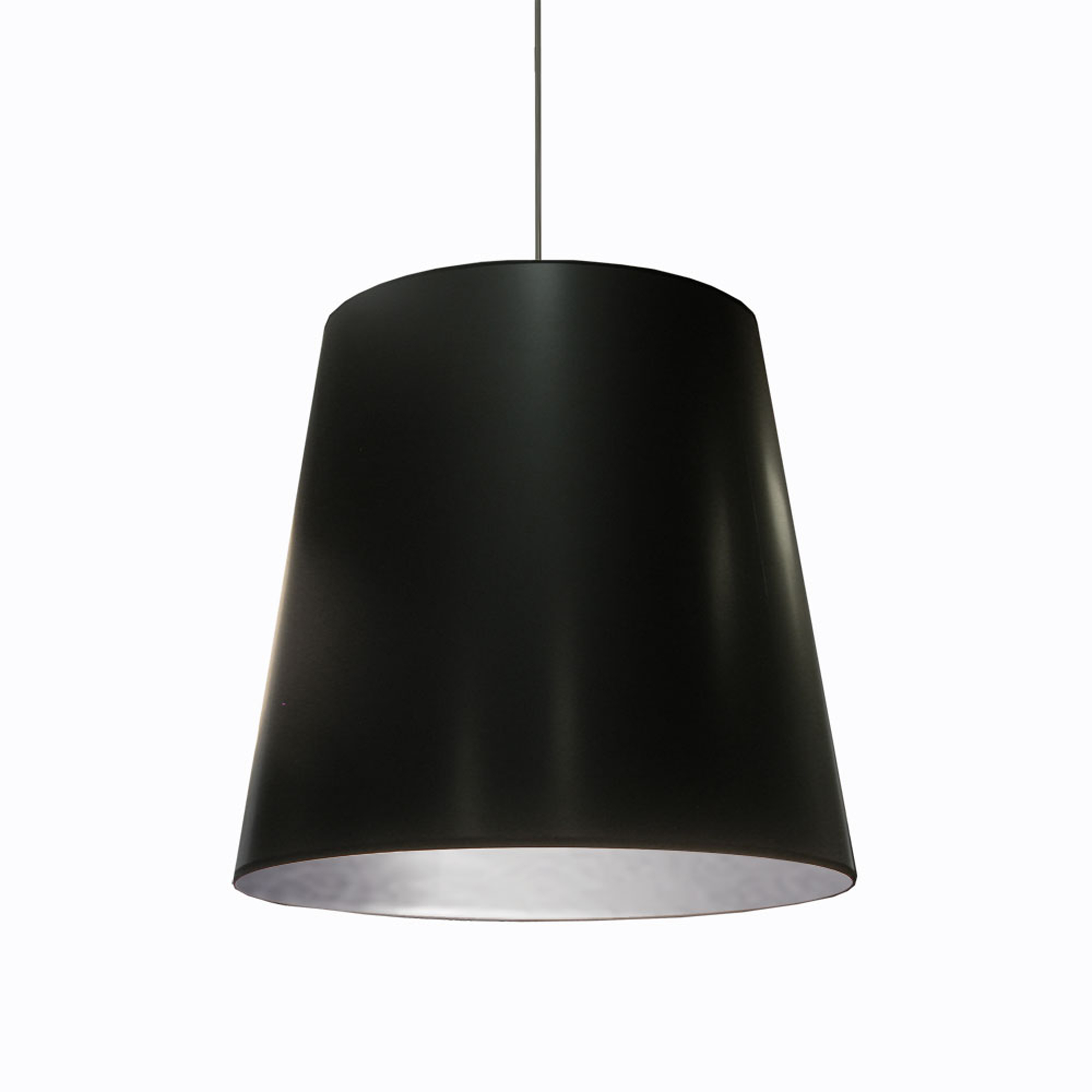 1 Light Oversized Drum Pendant,Large - Blk/Slv