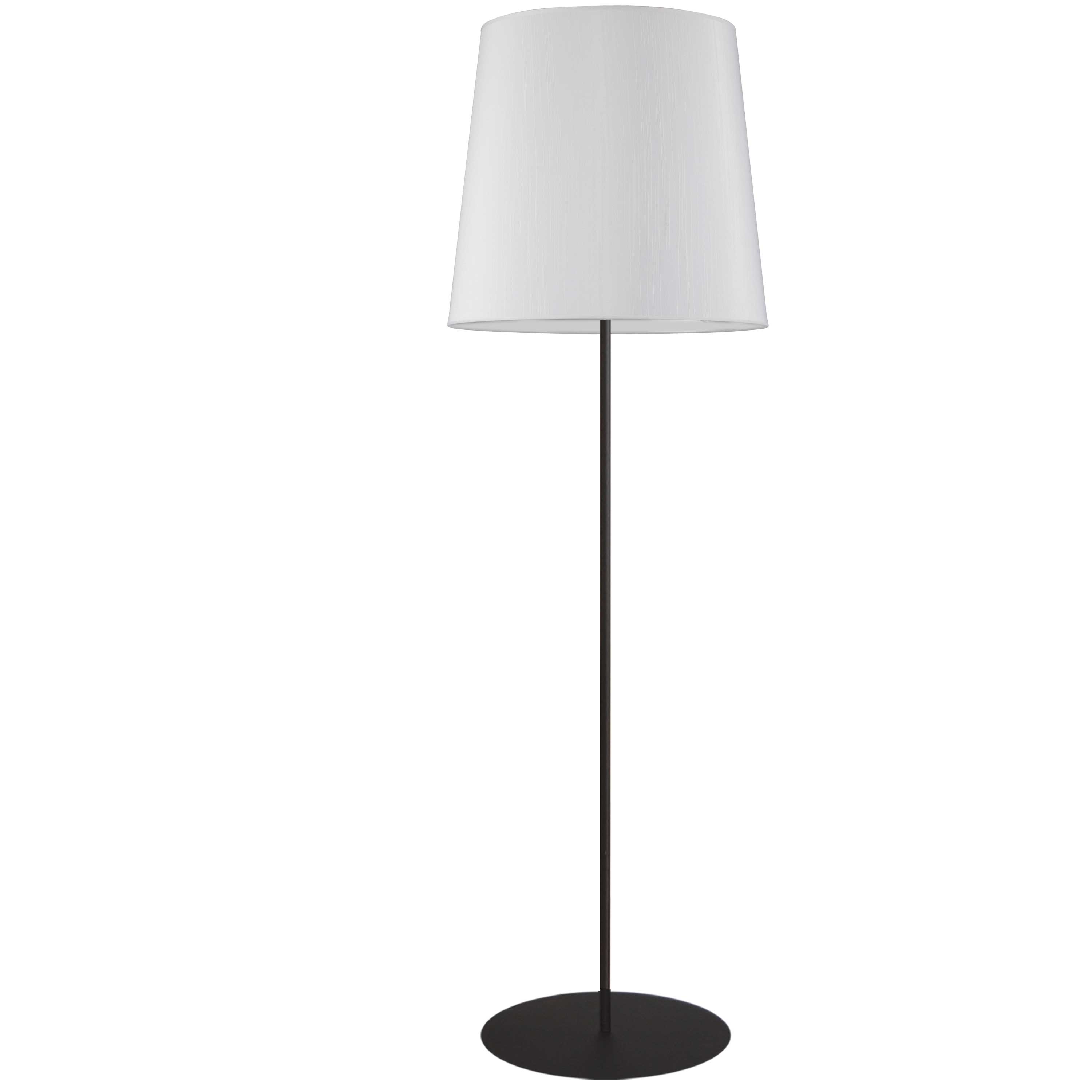 1 Light Black Floor Lamp w/ White Drum Shade