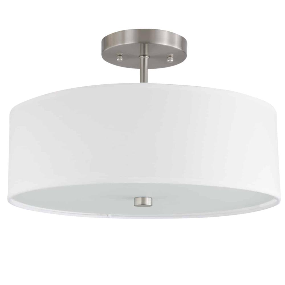 3LT Incandescent Semi-Flush SC w/ White Shade