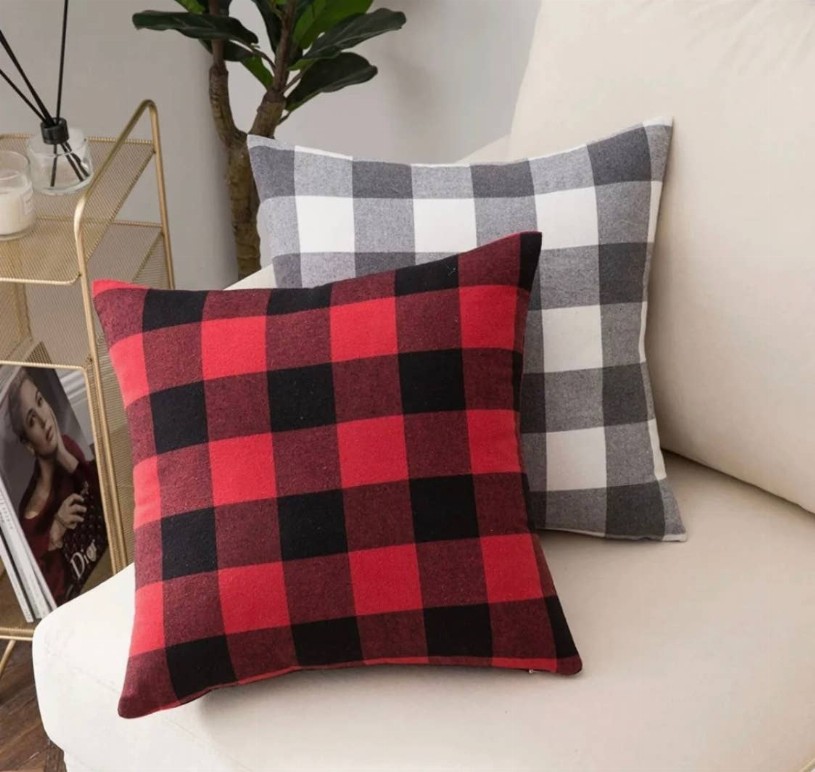 Fall/ Christmas Plaid Throw Pillow Cover