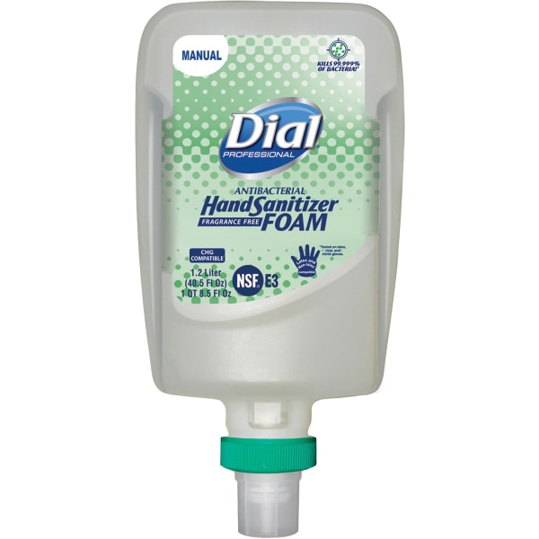 Dial Hand Sanitizer Foam Refill - 40.6 fl oz (1200 mL) - Pump Bottle Dispenser - Bacteria Remover - Hand - Clear - Fragrance-fre