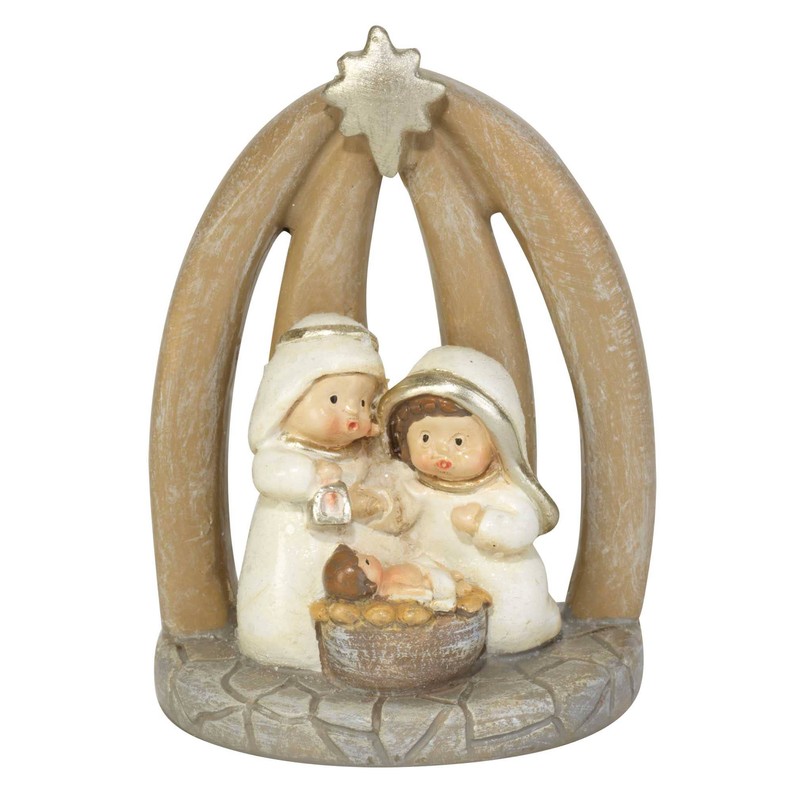 1 Piece Holy Family In Creche  3"h 