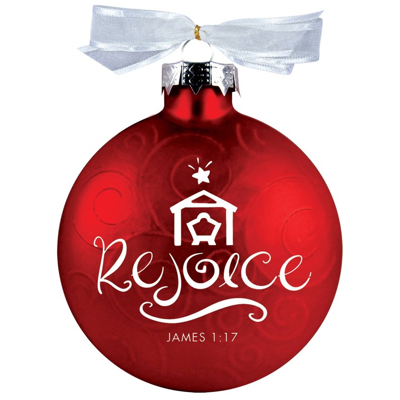 Christmas Ornament-Glass-Swirls-Rejoice