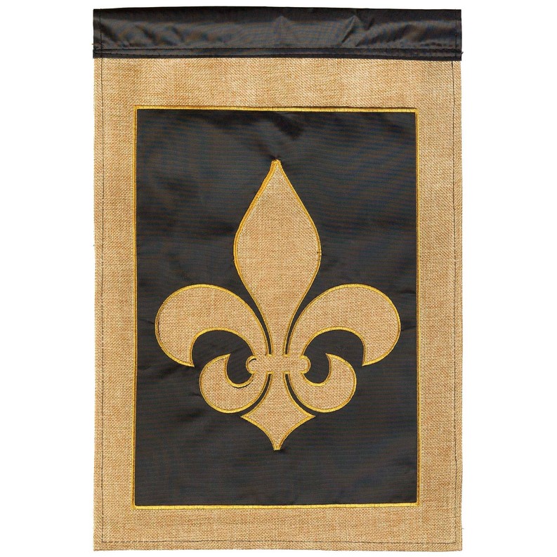 Fleur De Lis Flag Burlap 