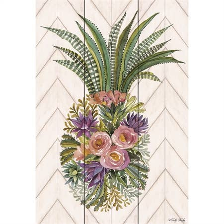 Garden Floral Pineapple Flag