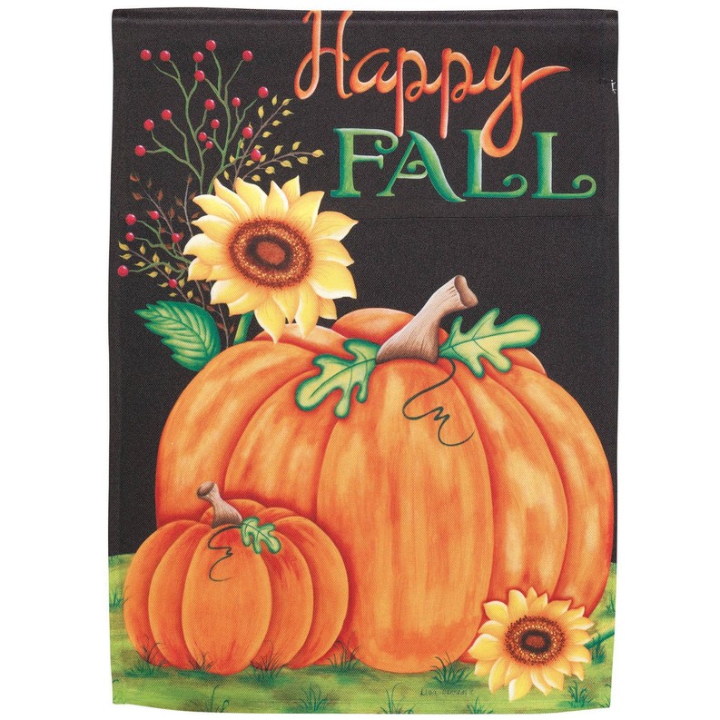 Happy Fall Pumpkins Garden Print Flag