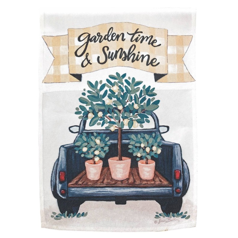 Lemon Truck Garden Time Print Flag