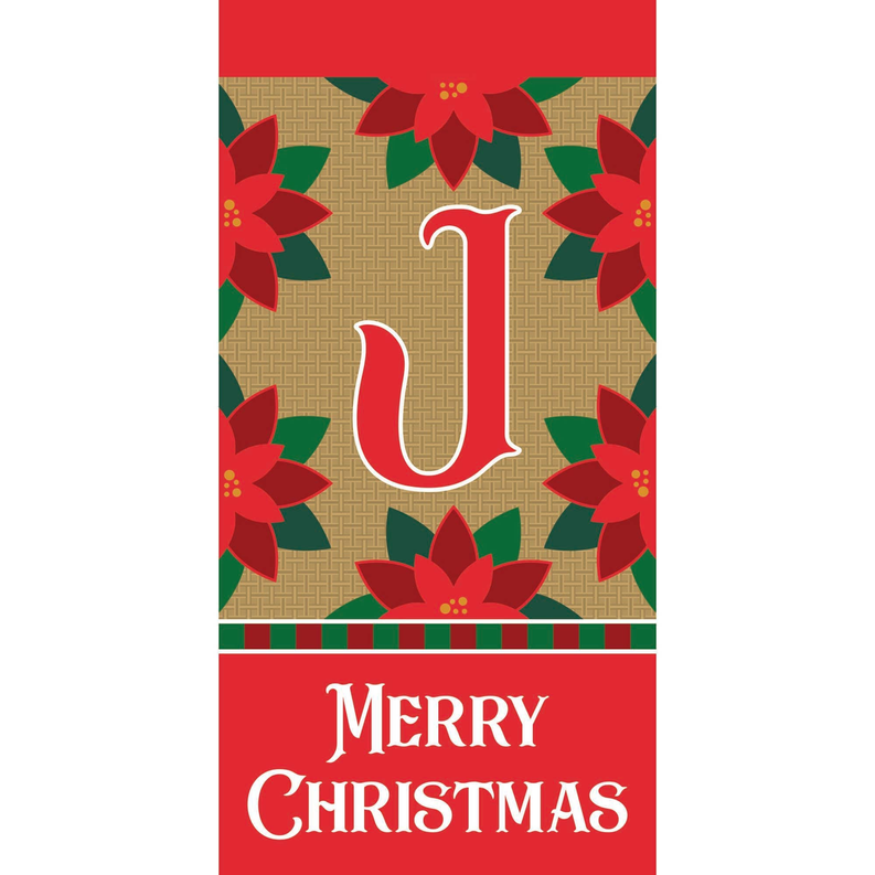 Merry Christmas Monogram Mini Flag