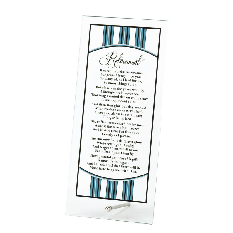 Tabletop Retirement Glass Plaque