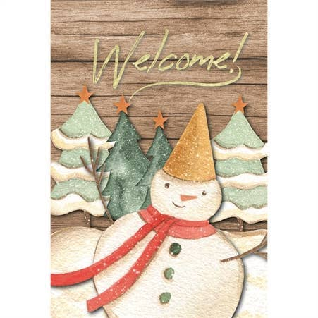 Welcome Snowman Garden Flag