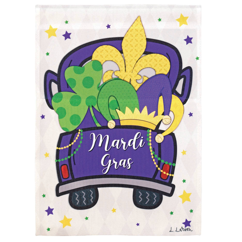 Flag Mardi Gras Truck Polyester