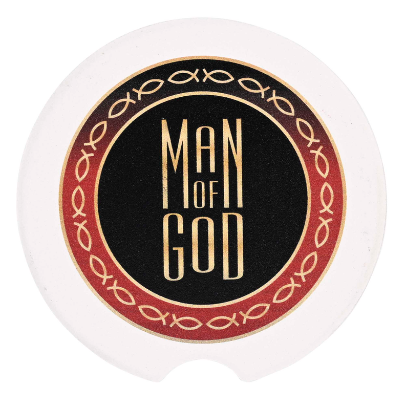 Car Coasters Man Of God Fish 2 Pk