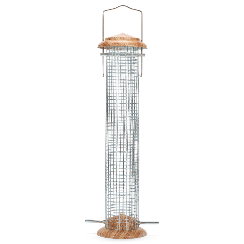 BirdFeeder Woodgrain Metal