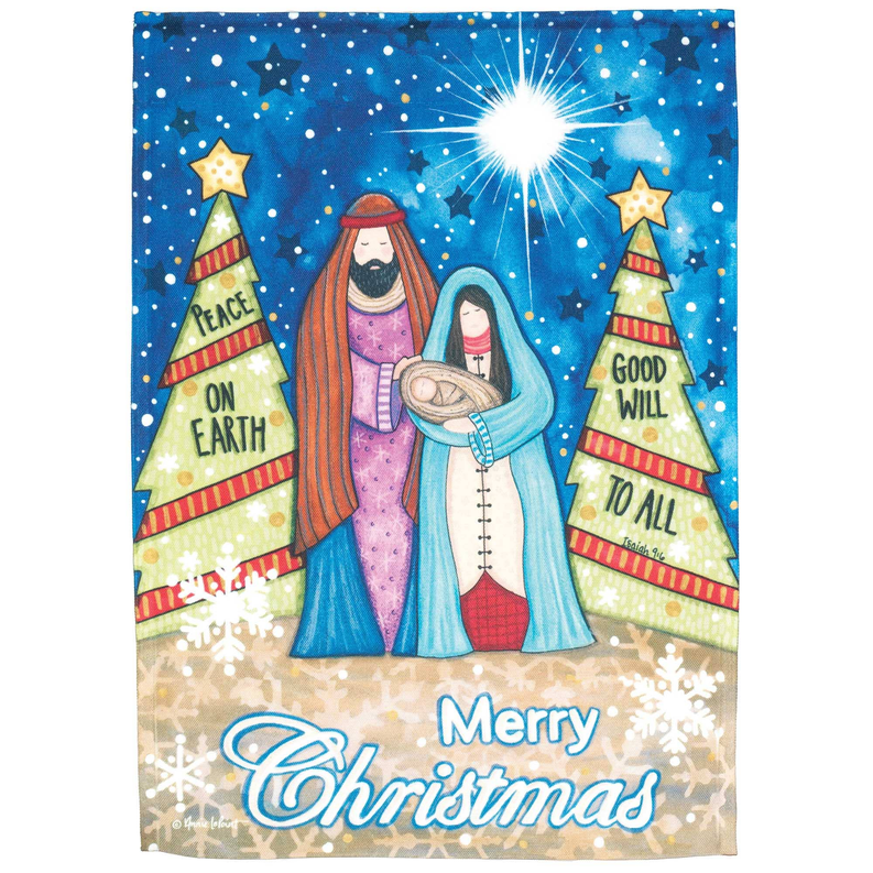 Flag Holy Family Merry Christmas