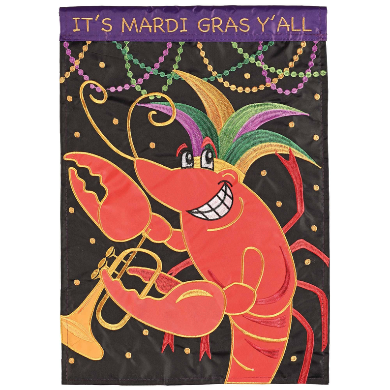 Flag Crawfish Colorful Mardi Gras