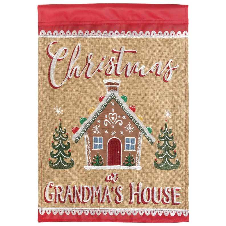 Christmas At Grandma's House Double Applique Garden Flag