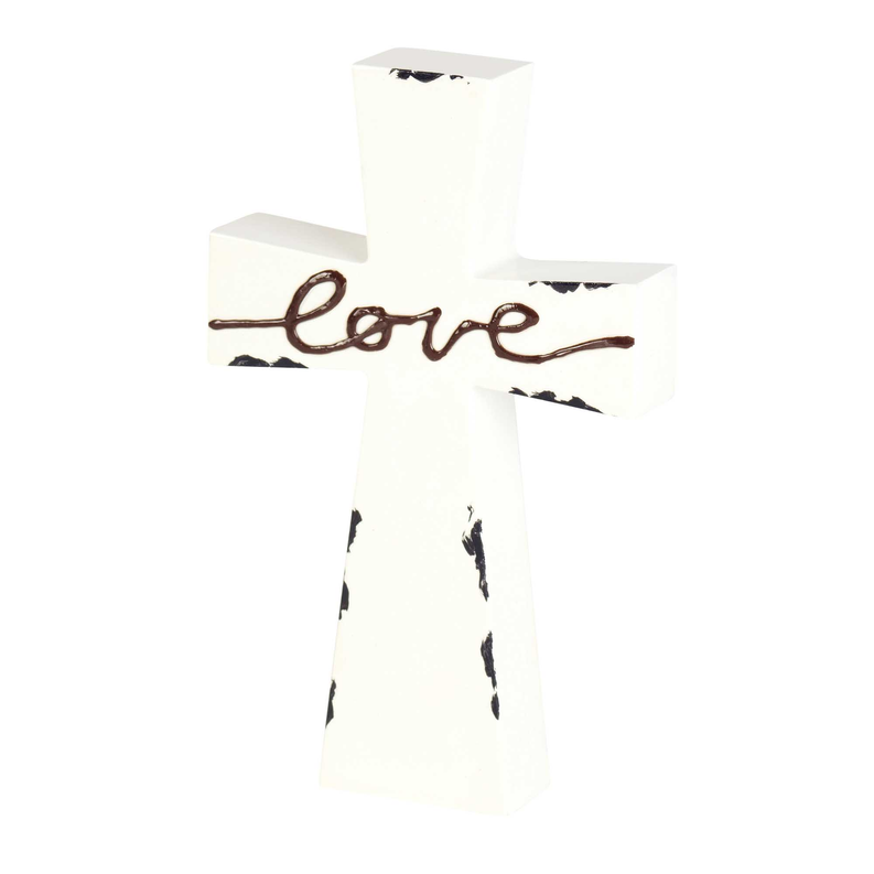 Tabletop Cross Love Enamel-look