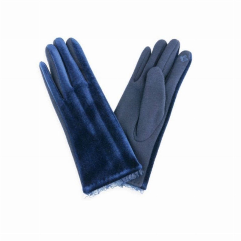 Velvet Lace Trim Gloves