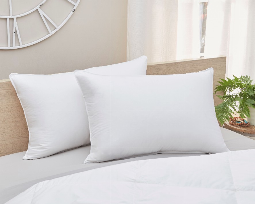 White Goose Down Pillow - QueenWhiteFirm