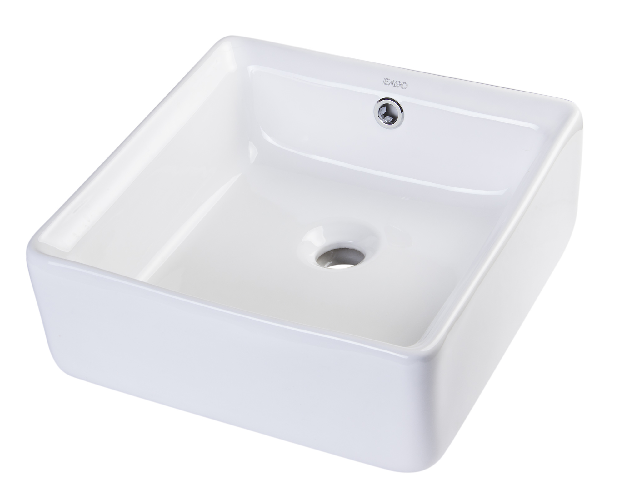 Eago BA130  15" Square Ceramic Above Mount Bathroom Basin Vessel Sink