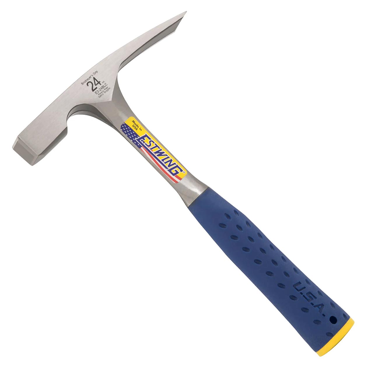 Estwing 24 oz. Bricklayer / Mason's Smooth Face Hammer - Blue Shock Reduction Grip