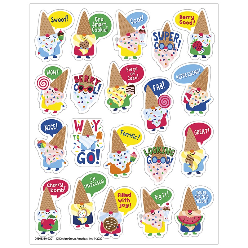 Dessert Gnomes Candy Scented Stickers, Pack of 80