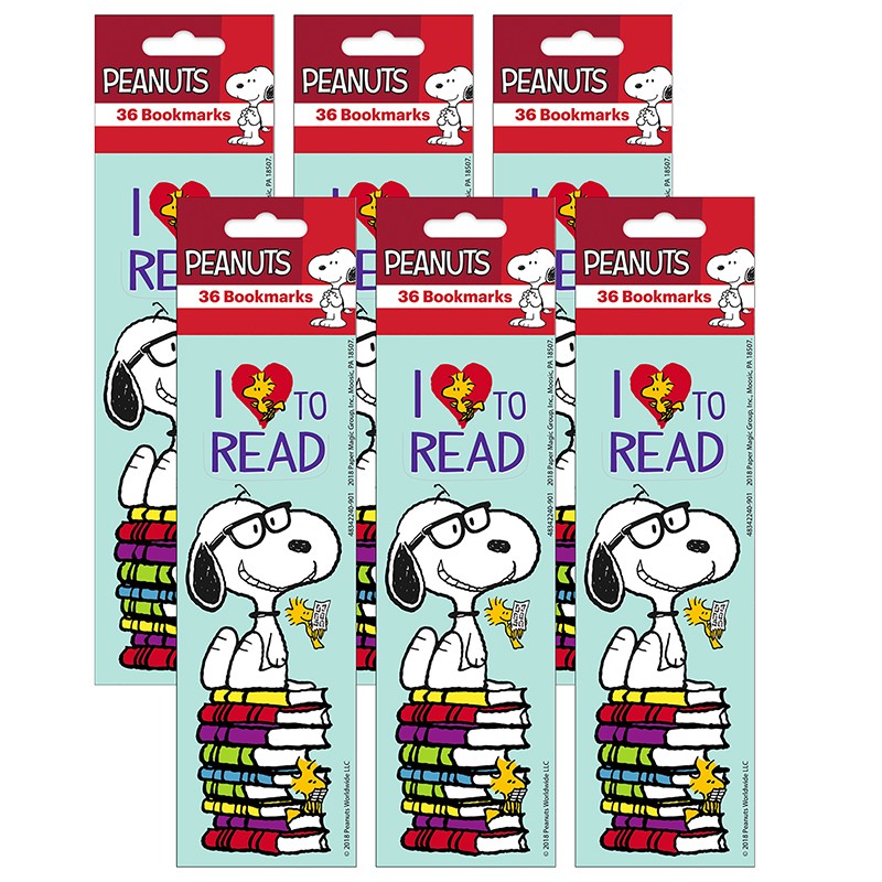 Peanuts Reading Bookmark, 36 Per Pack, 6 Packs