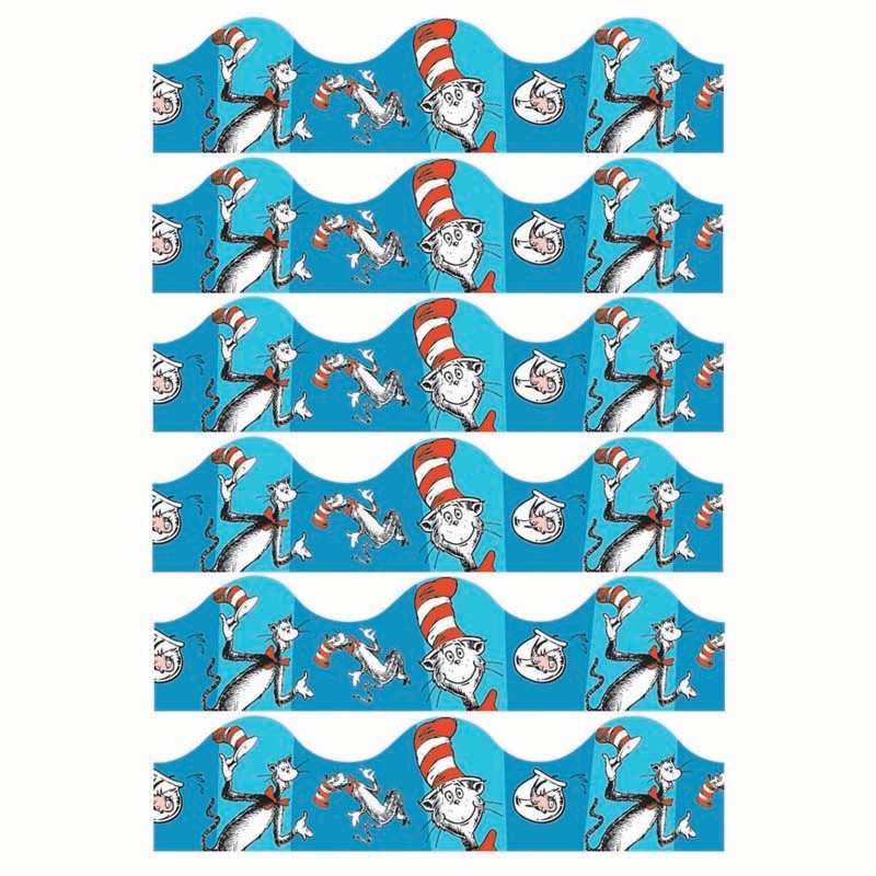 Cat in the Hat Blue Deco Trim, 37 Feet Per Pack, 6 Packs