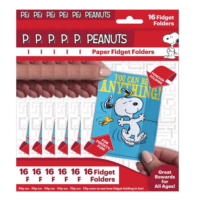 Peanuts Classic Fidget Folder, 16 Per Pack, 6 Packs