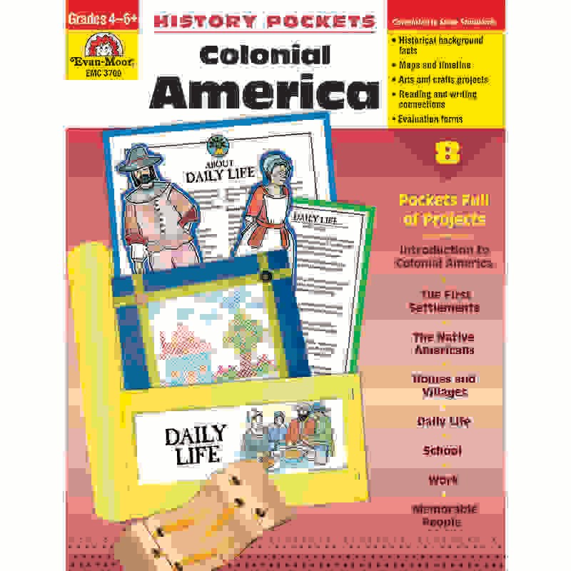 History Pockets, Colonial America, Teacher Reproducibles, Grades 4-6