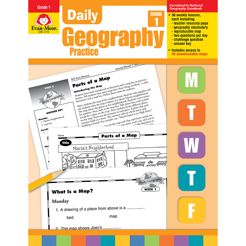 Daily Geography Practice Book, Grade 1