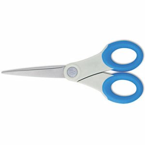 Soft Handle Scissors With Antimicrobial Protection, Blue, 7" Straight