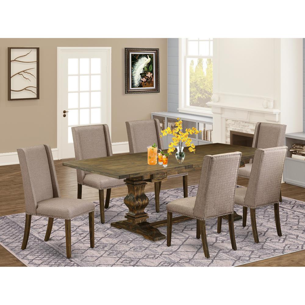 Table Top- Table Pedestal Parson Chairs, LAFL7-77-16