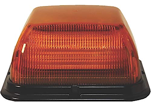 LED BEACON: SQUARE REINFORCED POLY BASE MEDIUM PROFILE 12-24VDC, 24 FLASH PATTERNS, AMBER, TITLE 13