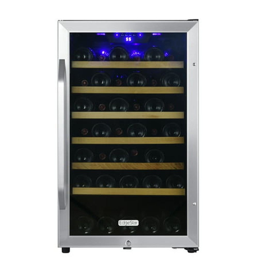 Ccy Free Standing Wine Cooler 34 Bottle Stainless Steel 20 Reversible
