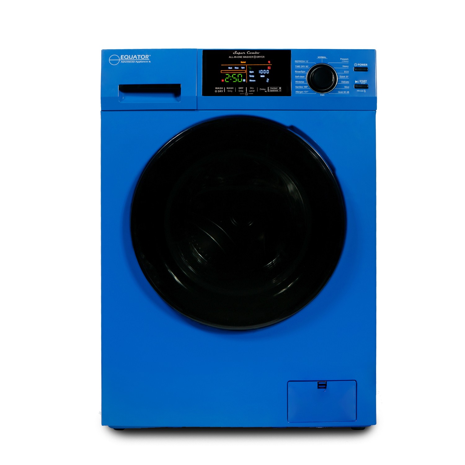 Equator Digital Compact 110V Vented/Ventless 18 lbs Combo Washer Dryer 1400 RPM (Blue)