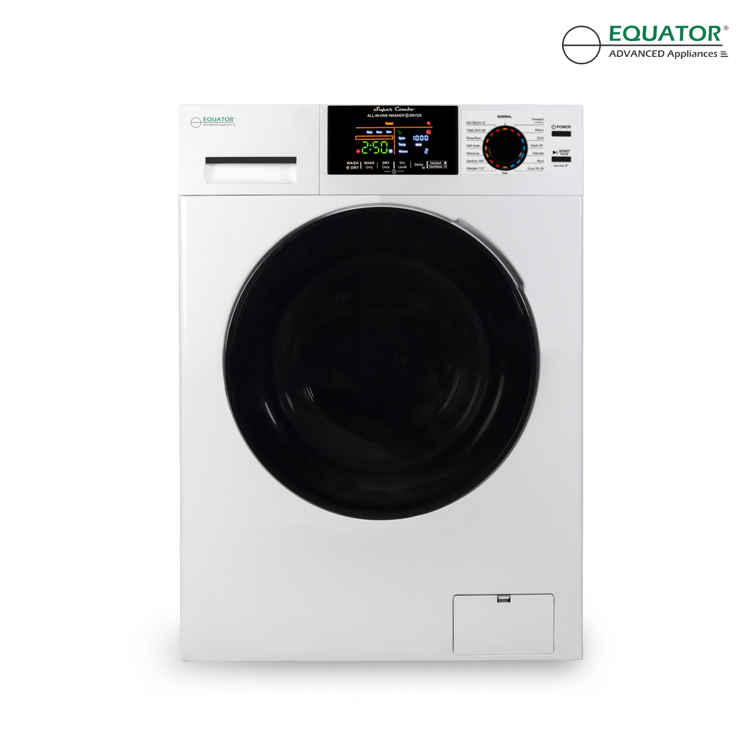 Equator Digital Compact 110V Vented/Ventless 18 lbs Combo Washer Dryer 1400 RPM (White)